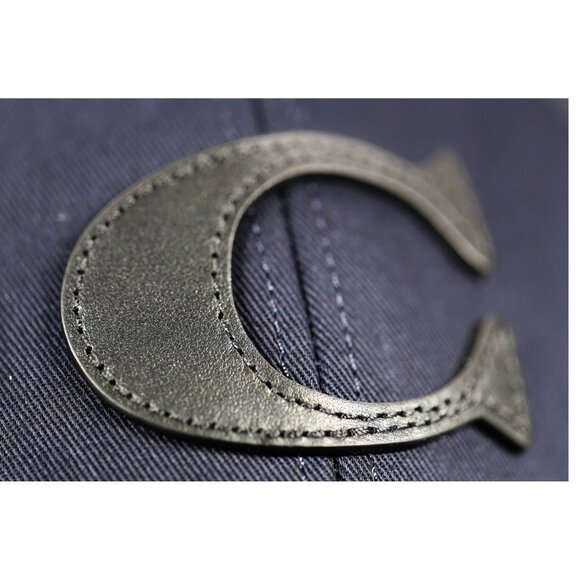 🧢 COACH Varsity C Cap – Navy | Leather Logo & Strap | Unisex NWT MSRP$98.00 🧢 - Picture 2 of 4